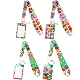20pcs/lot J2833 Cartoon Animals Cute Necklack Lanyard Key Gym Strap Multifunction Mobile Phone With Card Holder Cover Gift