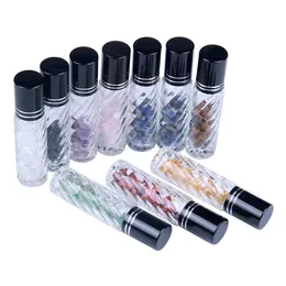 10ml Jade Roller Ball Bottle Crystal Stone Thread Essential Oljeflaska Bärbara Tom Kosmetiska Flaskor