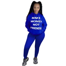 Make Money Not Friends Letter Sweater Plus Size Women Coat Sweatshirts Pullover Hoodie Jacket Winter Warm Tops Outwear Clothes 17C3