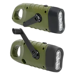 2022 Ny bärbar LED-ficklampa Hand vev Dynamo Torch Lantern Professional Solar Power Tent Light för utomhus camping bergsklättring