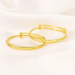 Bransoletka 2 sztuk Gold Color Cute Baby Bransoletka Wysokiej Jakości Regulowany Kids Bangles Proste Modna Biżuteria Mideast Arabski Prezent