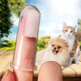 Mjuk Fingerborste Pet Tandborste Plush Dog Plus Bad And Dental Care Tartar Cat Cleaning Pet Supplies Hundar Tandborste WXY104