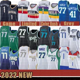 Luka Baskettröjor 77 Doncic Dalla Maverick New Mens Orleans White Pelican Zion 1 Williamson Dirk 41 Nowitzki Vogue