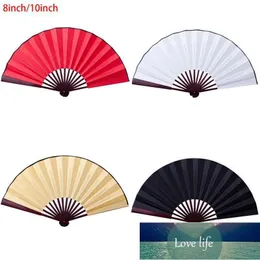 8 Inch/10 Inch Silk Cloth Blank Chinese Folding Fan Wooden Bamboo Antiquity Folding Fan For Calligraphy Painting Gifts For Guest Factory price expert design Quality