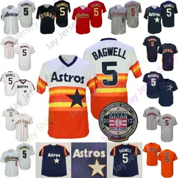 5 Jeff Bagwell Jersey Vintage 1994 Turn Back White 2017 Hall of Fame Yama Lacivert Beyaz Altın Hasır Kazak Gökkuşağı Cooperstown Kırmızı Gri Turuncu İnce Çizgili