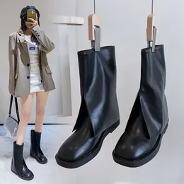 Chunky Heel Platform Long Knee Riding Boots Women 2022 Square Toe Brand Design Black Punk Chic Shoes Women