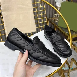 Diseñador - Zapatillas Mujer Mocasines de cuero Moda Mulas Zapatillas de terciopelo de encaje Pisos con hebilla Zapatos Mocasín Tamaño de alta calidad 35-41