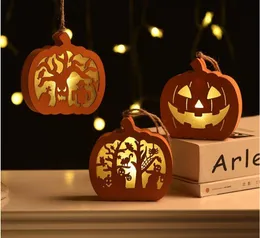 New Halloween holiday toy decorations, wooden glowing pumpkin lanterns, children's Christmas gifts