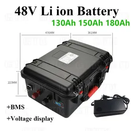 48V 150Ah 130Ah 180Ah Lithium li ion rechargeable battery for RV Marine golf cart boat solar power storage+10A Charger