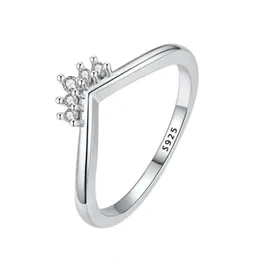 Autentico anello in argento sterling 925 con diamante CZ a corolla per fedi nuziali Pandora con gioielli di fidanzamento con scatola originale