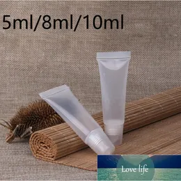 Flaskor 50st 5 ml / 8ml / 10 ml Tomma plastläpp Balm Soft Tubes Hemlagad salva Läppstift behållare DIY Squeezable Cosmetic Cream