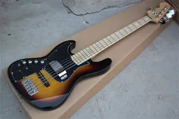 5 sznurków leworęcznych Sunburst Electric Bass Gitara z Black Pickguard, Maple Fretboard, zapewnia dostosowane usługi