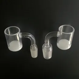 Clear Quartz Banger Branco Opaque Botton 14mm 18mm Fêmea Juntos Feminino Juntos Flat Top Gavel Gavel Prego Densas Dab Rigs Fumar Acessórios GQB 01 02 03 04