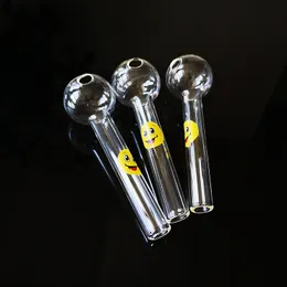 4 Zoll Mini Löffel Lächeln Muster Pyrex Glas Ölbrenner Rohre Handpfeife Tabak Dab Rig Werkzeug Zubehör SW15