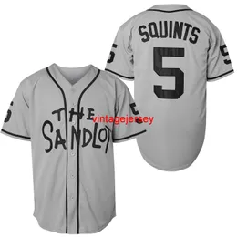 # 5 Michael Squints Plain Hip Hop Vêtements Hipster Baseball Vêtements Chemises boutonnées Uniformes de sport Hommes Jersey Gris S-XXXL