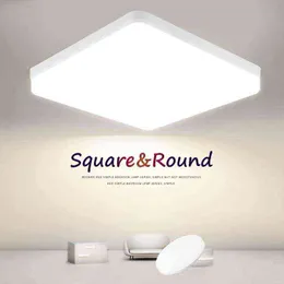 LED 천장 램프 220V Square LED 천장 조명 20/30/50W 표면 마운트 원형 LED 패널 조명 주방 거실 조명 W220307