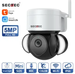 SECTEC TUYAカメラWifi 3MP 5MPパティオ屋外CCTVセキュリティ監視カム保護防水ワイヤレスIPカメラ