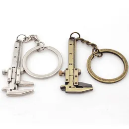 10pieces / mycket ny bilnyckel Tiny Vernier Caliper Keychain Moval Mätmätare Keyring Simulering Linjal Portable Gadget Nyckelringar