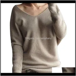 Damenbekleidung Bekleidung Drop Lieferung 2021 Weiche Kaschmir elastische Pullover Frauen Herbst Winter verkauft V-Ausschnitt Pullover Damen koreanische Marke gestrickt