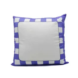 40*40cm Blank Sublimation Pillow Case Grid Heat Transfer Throw Cushion Cover 3 Colors Home Sofa Pillowcases 200pcs