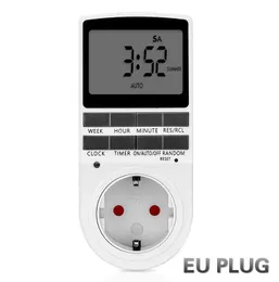 TIMERS TIMERS Digital Timer Switch EU FR UK US AU Plug Kitchen Outlet 230V 50Hz 7 Day 12/24 ساعة توقيت قابلة للبرمجة