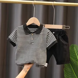 striped Spring Baby Girl Boy Clothing Infant Clothes Suits Casual Sprot Cotton T shirt Pants Set Kid Child Toddler Tracksuits X0802