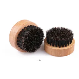 NEWNew Bristle Beard Brush Round Wooden Handle Men Beards Comb Face Massage Care Tools Boar Bristle Mustach Brushes RRB12181