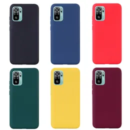 Candy Color Silicone Soft Phone Fodraler för Xiaomi RedMi Note 10 Pro RedMi Note 10s Case for RedMi Note10 Pro Max Back Cover Funda