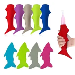 Shark Popsicle Holder Väskor Glass Verktyg Ärmar Anti-Freezing Bag på 20 stilar