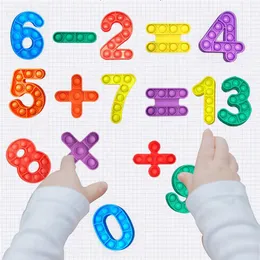 Number 0-9 & Numerical Symbol Push Bubble Autism Fidgets Toys Anti-stress Soft Sensory Gifts Reusable Squeeze Toy Stress Reliever a09