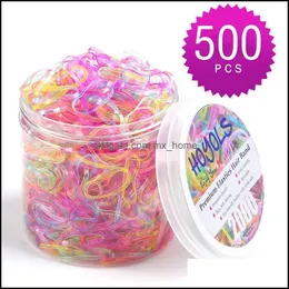 Hair Aessories Baby, Kids & Maternity 500Pcs/Box Cute Girls Colorf Disposable Rubber Bands Gum For Ponytail Holder Baby Elastic Drop Deliver