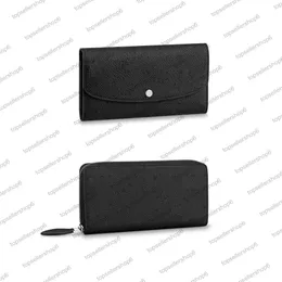 M61867 Designer erforated perforations women men ZIPPY IRIS WALLET emblematic canvas real Cowhide-leather cash card coin purse bag251a