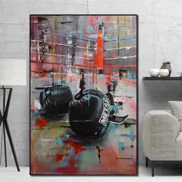 Abstract Graffiti Art Boxing Gloves Canvas Painting Posters and Prints Art Pictures on The Wall Print Living Room Home Decor