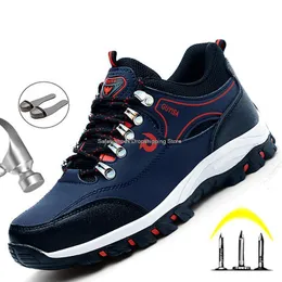 Säkerhetsskor Herrens säkerhetsskor Steel Toe Cap Arbetsskor för män Arbetssäkerhetsstövlar Anti-PuncTure Intestructible Male Outdoor Work Sneakers 230311