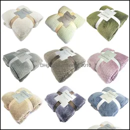 Textiles 2 Sizes Single Flannel Blankets Winter Coral Veet For Children Adts Mesh Office Nap Knee Throw Blanket Car Travel Drop