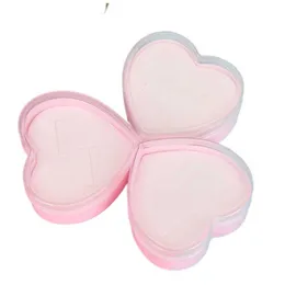 120st Ny transparent akrylring Box Heart Shape Par Ring Lover Ring Boxes Smycken Display Rack Gift Storage Case