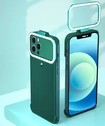 Case di telefono cellulare di riempimento a LED con luci quadrate selfie per iPhone 12