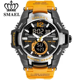 Smael Sport Watch Мужчины Часы Водонепроницаемый 50M Наручные часы Relogio Masculino Большой набор кварцевых цифровых военных армии 1805