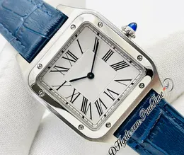 T.ex. Dumont WSSA0022 WSSA0023 43 38mm Swiss Quartz Lovers Watch Mens Womens Ladies Watches Steel Case Silver Dial Roman Markers Blue270x