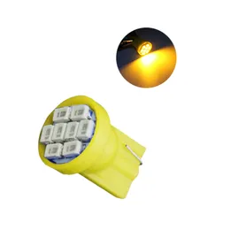 100Pcs 12V Yellow Car Bulbs T10 W5W 194 192 168 2825 Wedge 8SMD 1206 LED Replacement Lamps Auto Interior Reading Map Dome Light