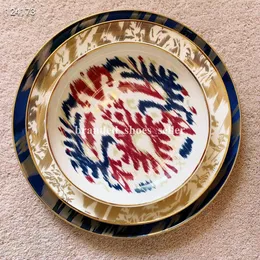 骨中国の食器セットセラミック家庭用ボウルと料理の豪華な金色に縁取られた磁器の食器セット
