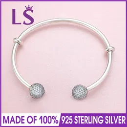 Gerçek% 100 925 Sterling-Silver 2021 Varış Açık Bileklik Bilezik Uygun Orijinal Boncuklar Cazibe Kadınlar Güzel Takı W
