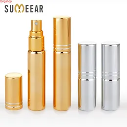 5 ml 10ml atacado frascos de perfume atomizador uv vidro frasco de perfume vazio com recipiente de viagem tangente 100 peças / lothigh qty