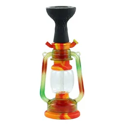 Cam Bongs Nargile Sigara Su Boruları 11.4 '' Silikon Tüp DAB Bong Balmumu Duman Krem Yenilik