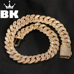 O Bling King Loon Square Buckle Zircônia Ténis Linda Qualidade Top Qualidade Hiphop Colar Luxo Full Gelado Out Cz Jóias 220214