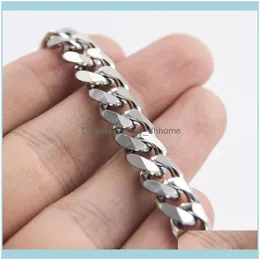 Link, jewelrylink, corrente de a￧o inoxid￡vel Pulseira plana para homens Curb Cuban Link Men Bracelets Women Bracelets