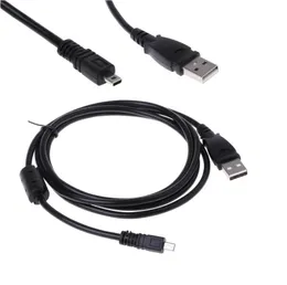 U-8 U8 USB 1,5M magnetisk datakabelsladd för Kodak M340 C180 M380 C1013 M320 M341 M381 M420 M1033 M1063 SVART fet