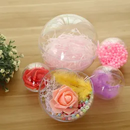 80〜100 mmのクリスマスボール飾り透明なプラスチック製の吊りボールウェディングキャンディーギフトは50個のPCSを提供します