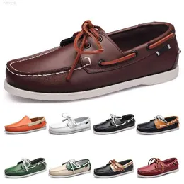 Mens Shoes Leather Sixty Six Running British Style Black White Brown Green Yellow Red Fashion Outdoor Comfortable B 59