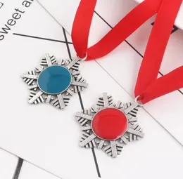 Creative Christmas Key Buckle Snowflake Ribbon Magic Keychain Zinc Alloy Santa Claus Present Ornaments Xmas Tree Hängande Pendent SN2880